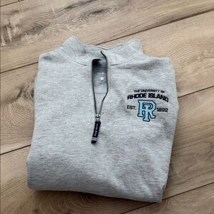 University of Rhode Island 1/4 Zip Gray Sweater